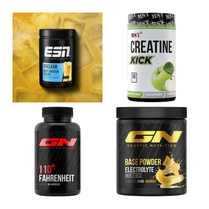 Wettkampfvorbereitung: ESN ISOCLEAR + MST Creatine + 2 weitere – alle enthaltenen Artikel