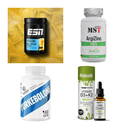 Wettkampfvorbereitung: ESN ISOCLEAR + MST ArgiZinc + 2 weitere – alle enthaltenen Artikel