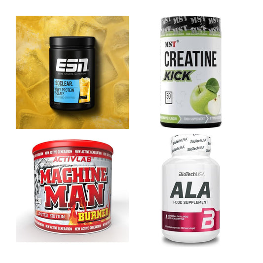 Wettkampfvorbereitung: ESN ISOCLEAR + MST Creatine + 2 weitere – alle enthaltenen Artikel