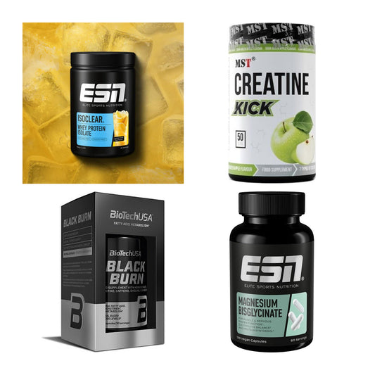 Wettkampfvorbereitung: ESN ISOCLEAR + MST Creatine + 2 weitere – alle enthaltenen Artikel