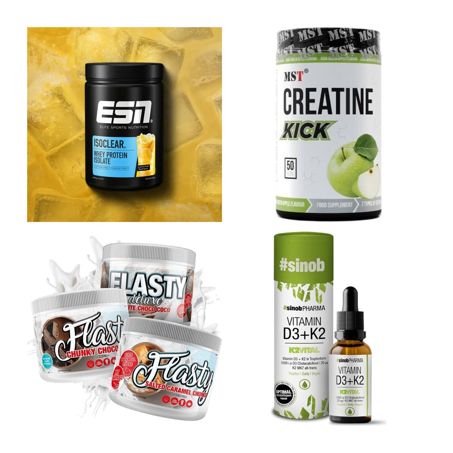 Wettkampfvorbereitung: ESN ISOCLEAR + MST Creatine + 2 weitere – alle enthaltenen Artikel