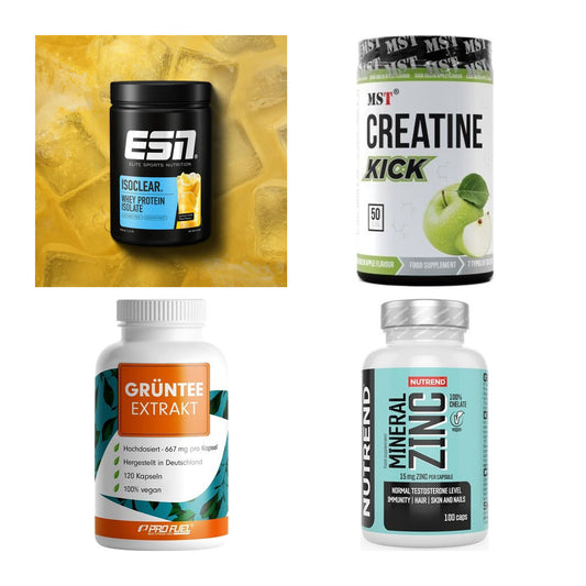 Wettkampfvorbereitung: ESN ISOCLEAR + MST Creatine + 2 weitere – alle enthaltenen Artikel