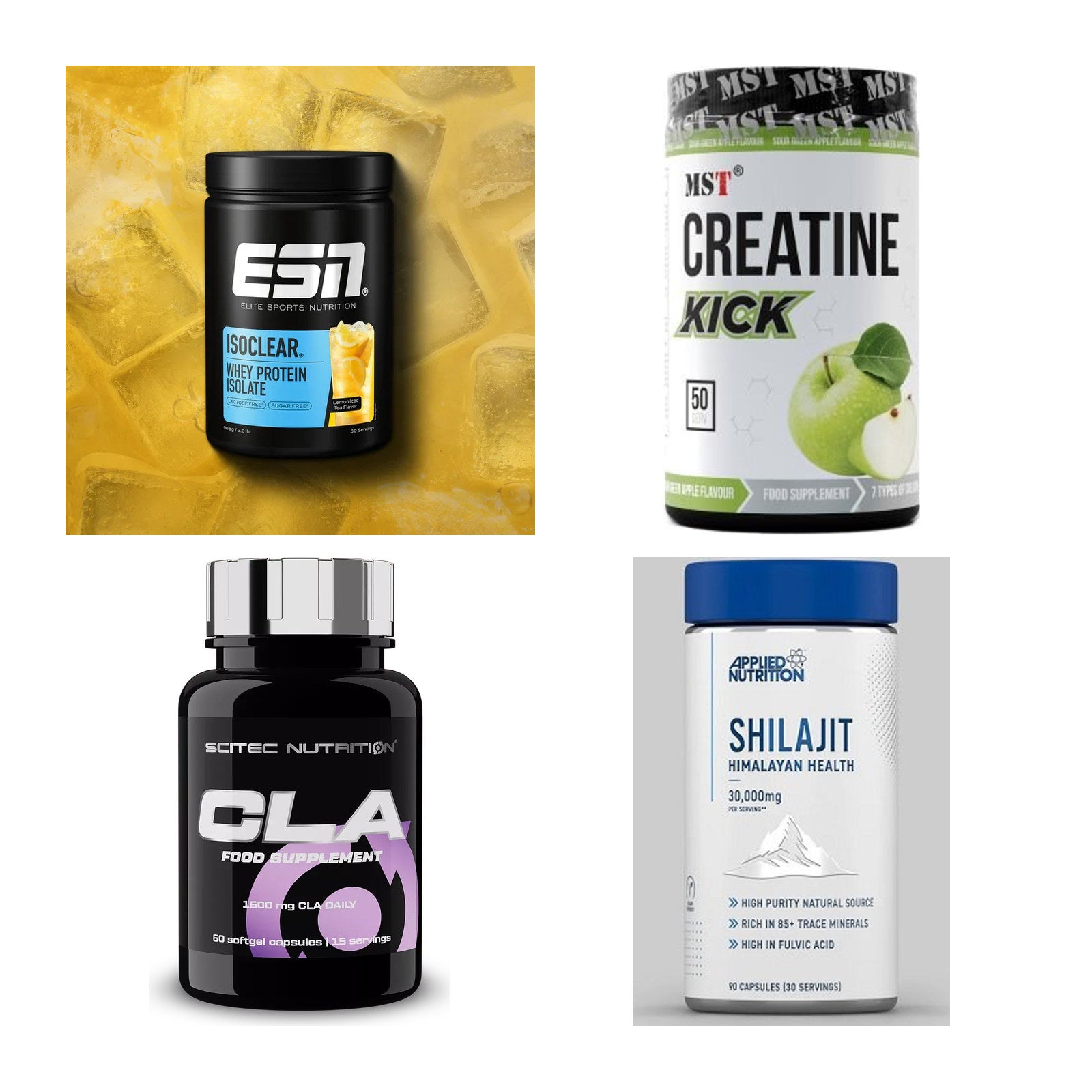 Wettkampfvorbereitung: ESN ISOCLEAR + MST Creatine + 2 weitere – alle enthaltenen Artikel
