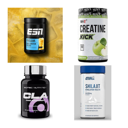 Wettkampfvorbereitung: ESN ISOCLEAR + MST Creatine + 2 weitere – alle enthaltenen Artikel