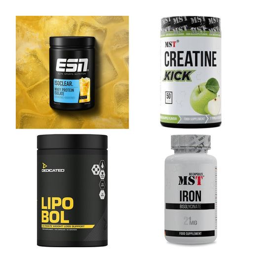 Wettkampfvorbereitung: ESN ISOCLEAR + MST Creatine + 2 weitere – alle enthaltenen Artikel