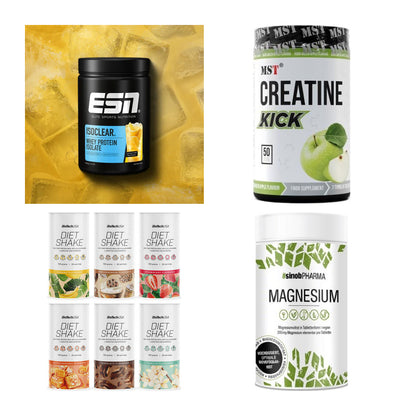 Wettkampfvorbereitung: ESN ISOCLEAR + MST Creatine + 2 weitere – alle enthaltenen Artikel