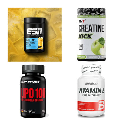 Wettkampfvorbereitung: ESN ISOCLEAR + MST Creatine + 2 weitere – alle enthaltenen Artikel