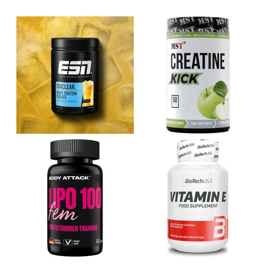 Wettkampfvorbereitung: ESN ISOCLEAR + MST Creatine + 2 weitere – alle enthaltenen Artikel