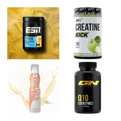 Wettkampfvorbereitung: ESN ISOCLEAR + MST Creatine + 2 weitere – alle enthaltenen Artikel