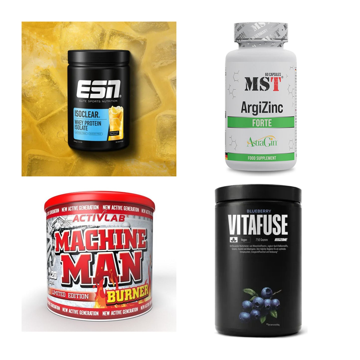 Wettkampfvorbereitung: ESN ISOCLEAR + MST ArgiZinc + 2 weitere – alle enthaltenen Artikel