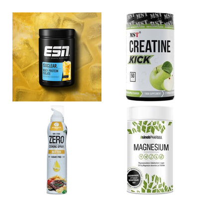 Wettkampfvorbereitung: ESN ISOCLEAR + MST Creatine + 2 weitere – alle enthaltenen Artikel