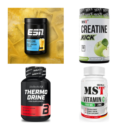 Wettkampfvorbereitung: ESN ISOCLEAR + MST Creatine + 2 weitere – alle enthaltenen Artikel
