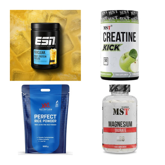 Wettkampfvorbereitung: ESN ISOCLEAR + MST Creatine + 2 weitere – alle enthaltenen Artikel