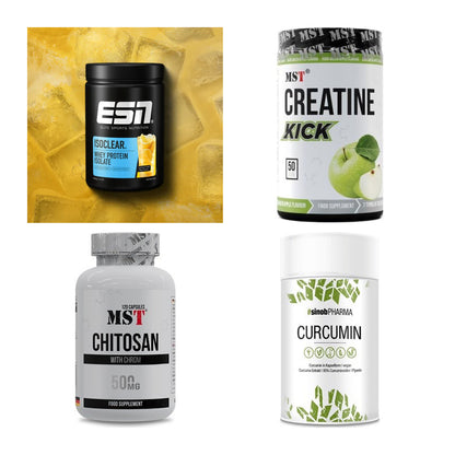 Wettkampfvorbereitung: ESN ISOCLEAR + MST Creatine + 2 weitere – alle enthaltenen Artikel
