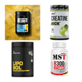 Wettkampfvorbereitung: ESN ISOCLEAR + MST Creatine + 2 weitere – alle enthaltenen Artikel