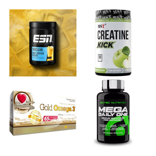 Wettkampfvorbereitung: ESN ISOCLEAR + MST Creatine + 2 weitere – alle enthaltenen Artikel