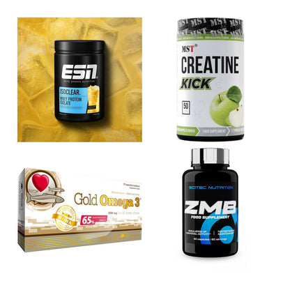 Wettkampfvorbereitung: ESN ISOCLEAR + MST Creatine + 2 weitere – alle enthaltenen Artikel