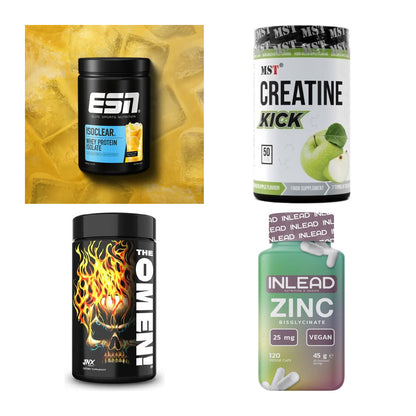 Wettkampfvorbereitung: ESN ISOCLEAR + MST Creatine + 2 weitere – alle enthaltenen Artikel