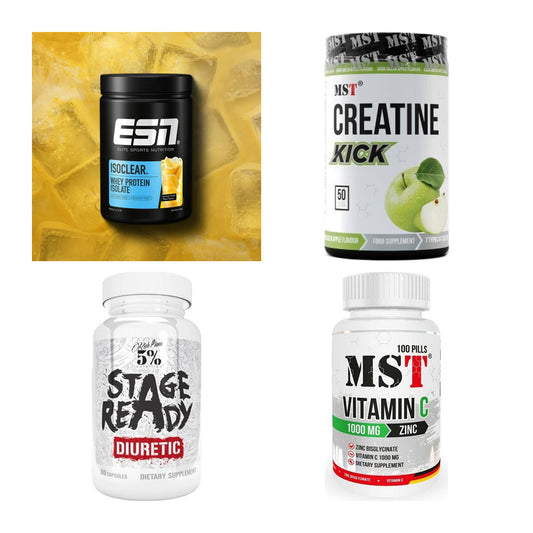 Wettkampfvorbereitung: ESN ISOCLEAR + MST Creatine + 2 weitere – alle enthaltenen Artikel