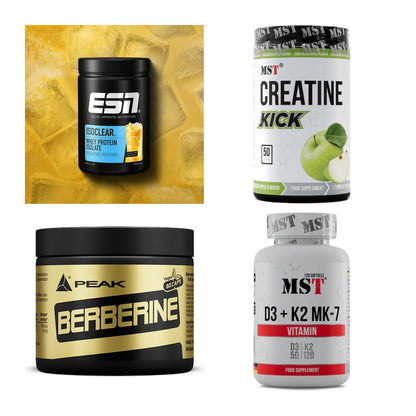Wettkampfvorbereitung: ESN ISOCLEAR + MST Creatine + 2 weitere – alle enthaltenen Artikel