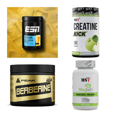 Wettkampfvorbereitung: ESN ISOCLEAR + MST Creatine + 2 weitere – alle enthaltenen Artikel