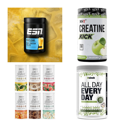Wettkampfvorbereitung: ESN ISOCLEAR + MST Creatine + 2 weitere – alle enthaltenen Artikel
