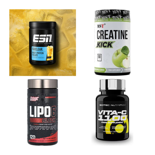 Wettkampfvorbereitung: ESN ISOCLEAR + MST Creatine + 2 weitere – alle enthaltenen Artikel
