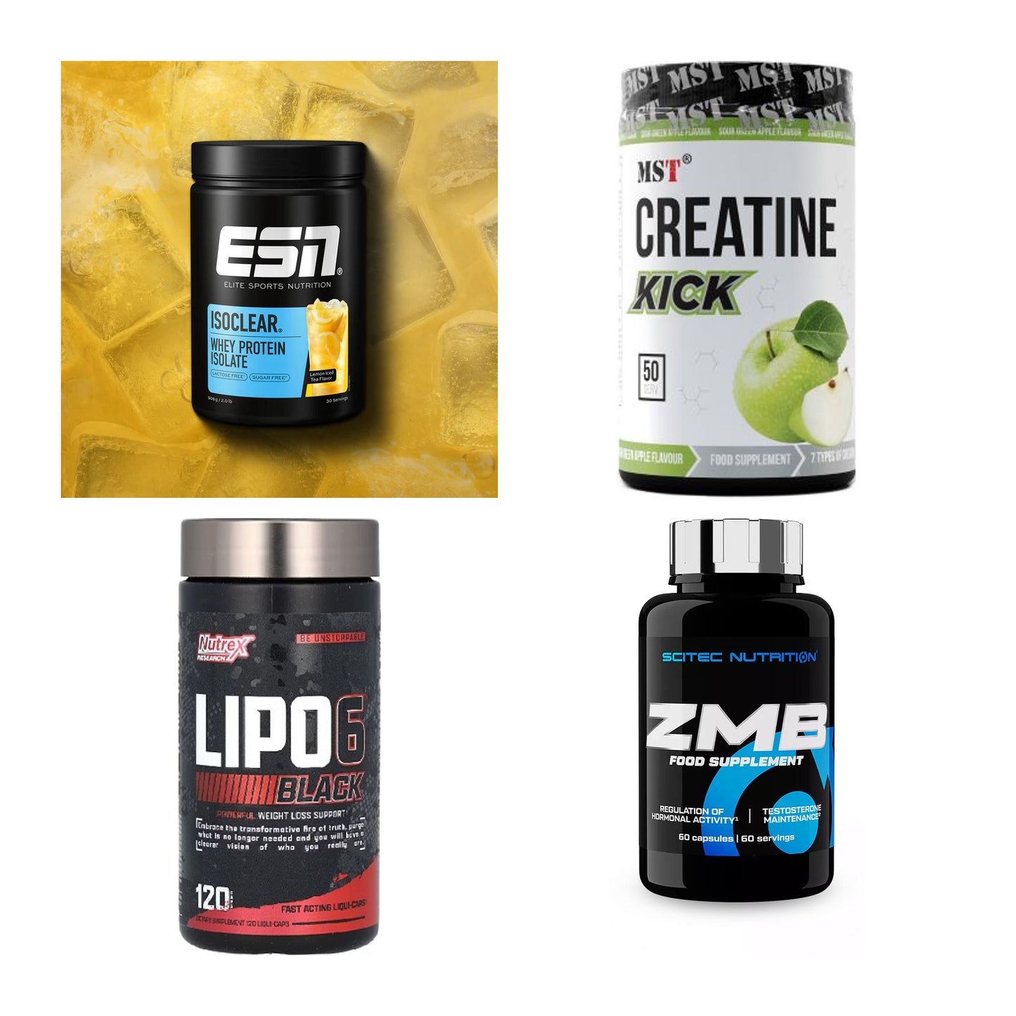 Wettkampfvorbereitung: ESN ISOCLEAR + MST Creatine + 2 weitere – alle enthaltenen Artikel