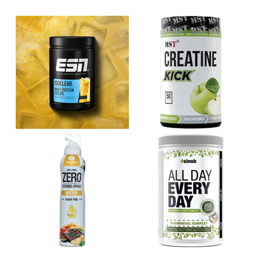 Wettkampfvorbereitung: ESN ISOCLEAR + MST Creatine + 2 weitere – alle enthaltenen Artikel