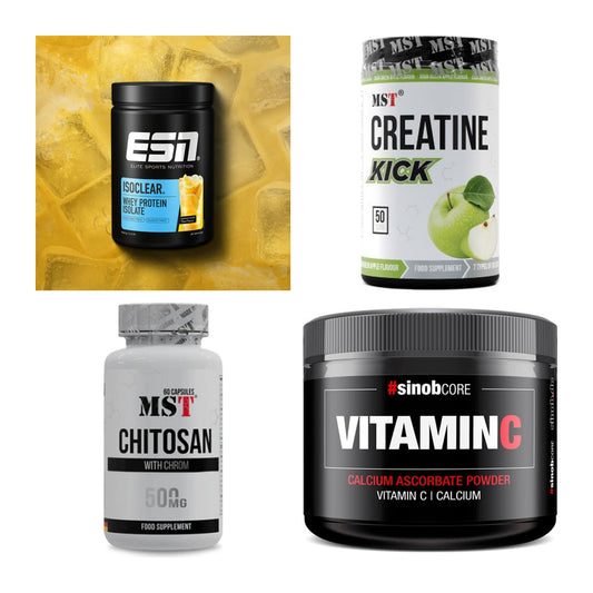 Wettkampfvorbereitung: ESN ISOCLEAR + MST Creatine + 2 weitere – alle enthaltenen Artikel