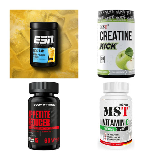 Wettkampfvorbereitung: ESN ISOCLEAR + MST Creatine + 2 weitere – alle enthaltenen Artikel
