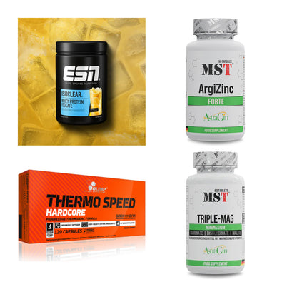 Wettkampfvorbereitung: ESN ISOCLEAR + MST ArgiZinc + 2 weitere – alle enthaltenen Artikel