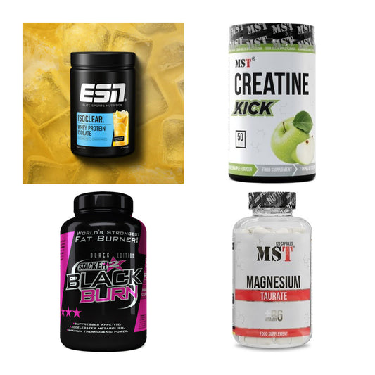 Wettkampfvorbereitung: ESN ISOCLEAR + MST Creatine + 2 weitere – alle enthaltenen Artikel