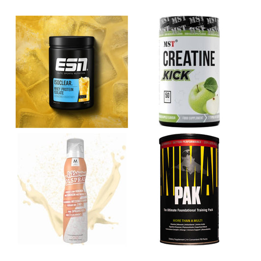 Wettkampfvorbereitung: ESN ISOCLEAR + MST Creatine + 2 weitere – alle enthaltenen Artikel