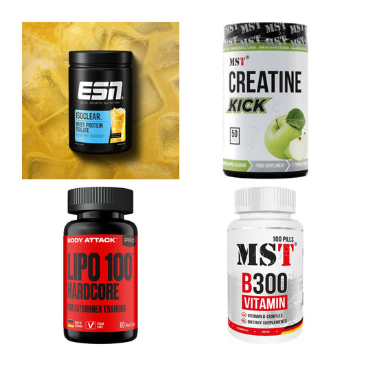 Wettkampfvorbereitung: ESN ISOCLEAR + MST Creatine + 2 weitere – alle enthaltenen Artikel