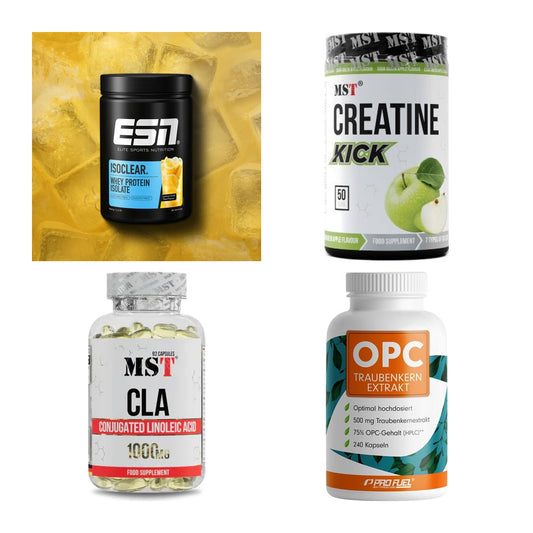 Wettkampfvorbereitung: ESN ISOCLEAR + MST Creatine + 2 weitere – alle enthaltenen Artikel