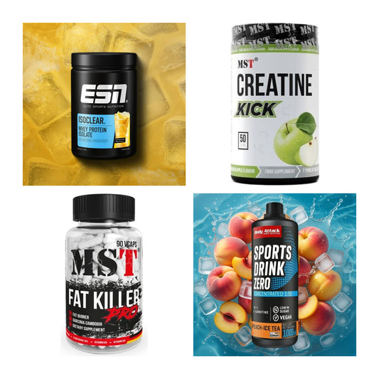 Wettkampfvorbereitung: ESN ISOCLEAR + MST Creatine + 2 weitere – alle enthaltenen Artikel