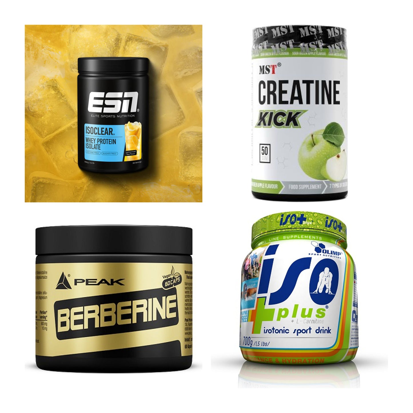 Wettkampfvorbereitung: ESN ISOCLEAR + MST Creatine + 2 weitere – alle enthaltenen Artikel