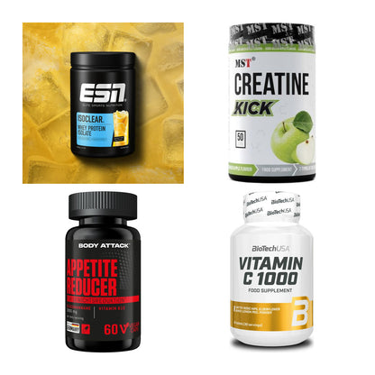 Wettkampfvorbereitung: ESN ISOCLEAR + MST Creatine + 2 weitere – alle enthaltenen Artikel