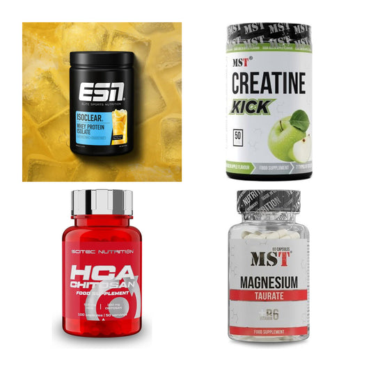 Wettkampfvorbereitung: ESN ISOCLEAR + MST Creatine + 2 weitere – alle enthaltenen Artikel