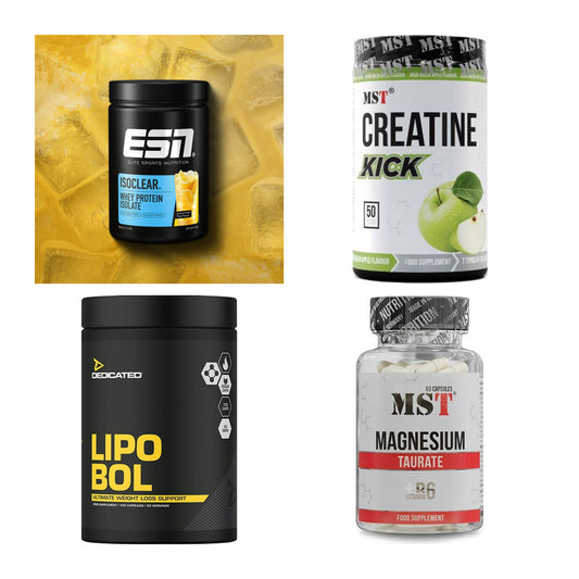 Wettkampfvorbereitung: ESN ISOCLEAR + MST Creatine + 2 weitere – alle enthaltenen Artikel