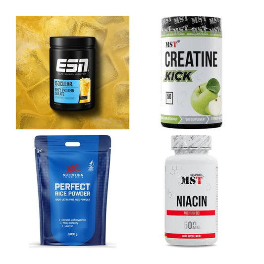 Wettkampfvorbereitung: ESN ISOCLEAR + MST Creatine + 2 weitere – alle enthaltenen Artikel