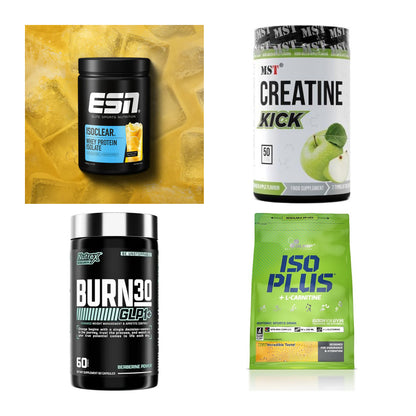 Wettkampfvorbereitung: ESN ISOCLEAR + MST Creatine + 2 weitere – alle enthaltenen Artikel