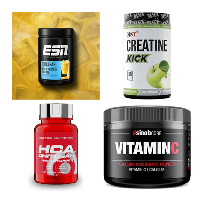 Wettkampfvorbereitung: ESN ISOCLEAR + MST Creatine + 2 weitere – alle enthaltenen Artikel