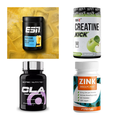 Wettkampfvorbereitung: ESN ISOCLEAR + MST Creatine + 2 weitere – alle enthaltenen Artikel