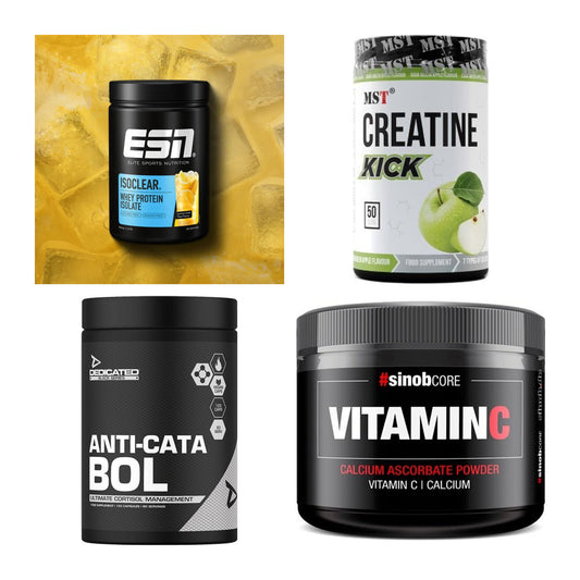 Wettkampfvorbereitung: ESN ISOCLEAR + MST Creatine + 2 weitere – alle enthaltenen Artikel