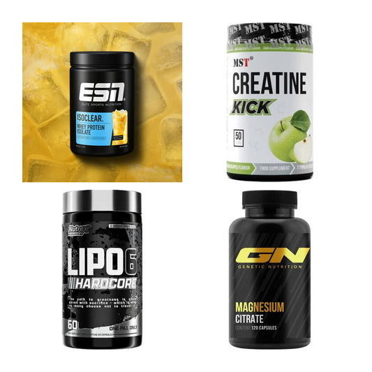 Wettkampfvorbereitung: ESN ISOCLEAR + MST Creatine + 2 weitere – alle enthaltenen Artikel