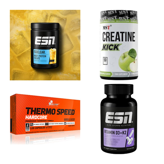 Wettkampfvorbereitung: ESN ISOCLEAR + MST Creatine + 2 weitere – alle enthaltenen Artikel