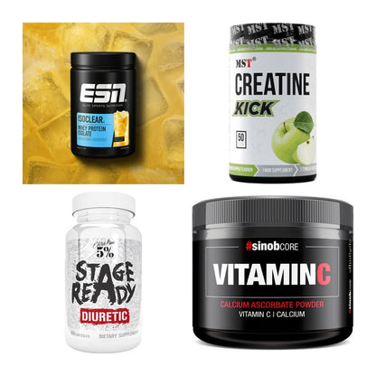 Wettkampfvorbereitung: ESN ISOCLEAR + MST Creatine + 2 weitere – alle enthaltenen Artikel