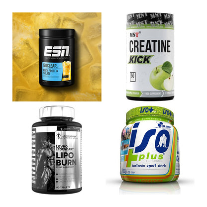 Wettkampfvorbereitung: ESN ISOCLEAR + MST Creatine + 2 weitere – alle enthaltenen Artikel
